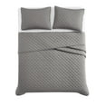 thumbnail image 4 of Cannon Oversized 100% Cotton Percale Quilt Set Grey Cotton 3-Piece Full/Queen Quilt Set, solid color themed, for Men and Women, OEKO-TEX Certified Confidence, 4 of 7