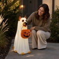 thumbnail image 3 of XGFHYJEH Halloween Decor, Halloween Decorations Indoor, Halloween Light Up Ghost Dog Statue With Pumpkin Candy Bucket Glowing Ghost Figure Outdoor Waterproof LED Decor For Front Yard Porch Garden, 3 of 6