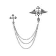 thumbnail image 4 of hengtong 2xAngel Wing Brooch Jewelry Tassel Chain Pin Lapel Pins Badges Rhinestone Argent 2 Pcs, 4 of 9