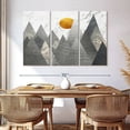 thumbnail image 3 of Elephant Stock Geometric Himalayan Mountains Wall Art - Horizontal Multi Panel Canvas - Living Room Wall Decor - Nature Multi Panel - Gray And Gold Decor - 65" x 42", 3 of 8