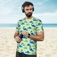 thumbnail image 4 of Wukai Cute Dinosaur Blue Green Print Men's Short-Sleeved Mesh T-Shirt,Quick-Dry Short Sleeve Workout T-Shirt-6X-Large, 4 of 8