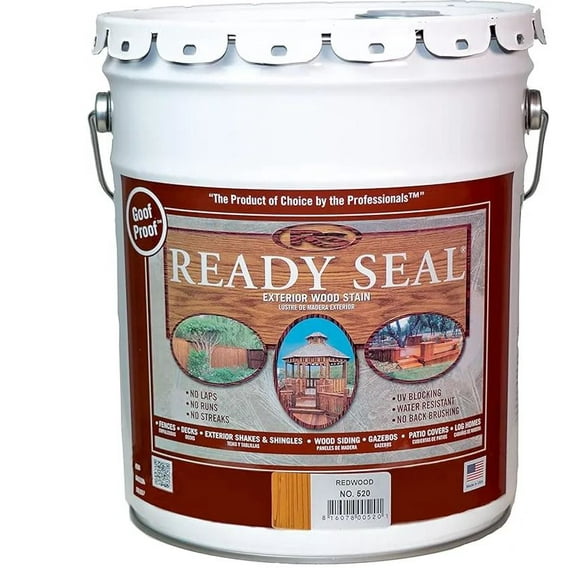 Ready Seal Exterior Wood Stain and Sealer: Oil-Based, Semi-Transparent, No Primer Needed (5 Gallon REDWOOD)