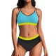 thumbnail image 2 of Traje de baño tankini de cintura alta para mujer, traje de baño de dos piezas con bloques de color, traje de baño de dos piezas para mujer, trajes de baño tankini para mujer, traje de baño de 2 piezas, 2 of 9