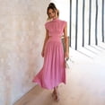 thumbnail image 6 of Baywell Women's Casual Halter Neck Sleeveless Solid Long Sleeve Cutout Maxi Dress Loose Ruffle Sundress Pink S-XL, 6 of 10