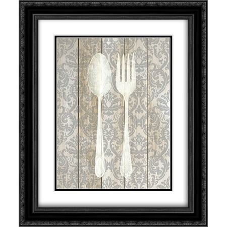 Allen Antique Lighting - Antique Cutlery 1 2x Matted 20x24 Black Ornate Framed Art Print by Allen, Kimberly
