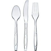 GUSTO Premium Plastic Silverware Heavy Duty Disposable Cutlery Set, 192-Pack Clear