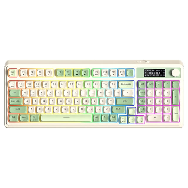 Teclado inalámbrico AULA S99 Pro RGB Gaming con pantalla verde