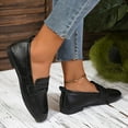 thumbnail image 6 of Fengqque Loafers for Women PU leather Casual Work Flats Slip On Square Toe Walking Shoes Business Casual Shoes Black 7.5(40), 6 of 9