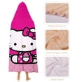 thumbnail image 5 of Hello Kitty Hooded Blanket Poncho, Wearable Hooded Blanket Cozy Soft Warm Plush Fleece Blanket for Adult Women Men 40x50, 5 of 6