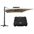 thumbnail image 5 of Mondawe 10x13FT Patio Umbrellas, Double Top Rectangle Cantilever Umbrella, Heavy Duty 360° Rotation Offset Outdoor Sun Shade Umbrella for Garden Deck Pool Backyard, Tan, 5 of 11