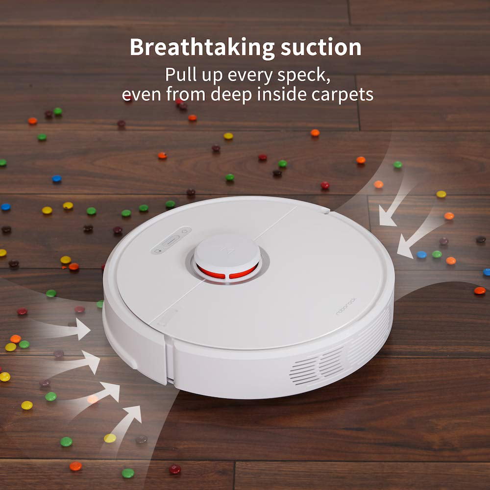  Roborock S6Pure Robot Vacuum, Robotic Vacuum Cleaner and Mop  with Adaptive Routing, Multi-Floor Mapping, Selective Room Cleaning, Super  Strong Suction, Extra Long Battery Life, Works with Alexa(White)