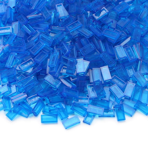 Bloques de construcción Feleph, transparente, azul oscuro, 1 x 2 azulejos, 700