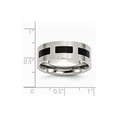 thumbnail image 2 of Stainless Steel Black Accent Flat 8mm Satin Band Ring Size 6, 2 of 2