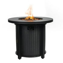 Tcbosik 30in Propane Fire Pit Table, 40,000 BTU Outdoor Metal Firepit with Lid for Outside Patio Deck Garden, Black