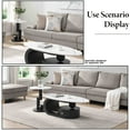 thumbnail image 2 of Coffee Table Set of 2,Black Coffee Table and Side Table Sets with Faux Marble Top and Drawer, 2 of 9