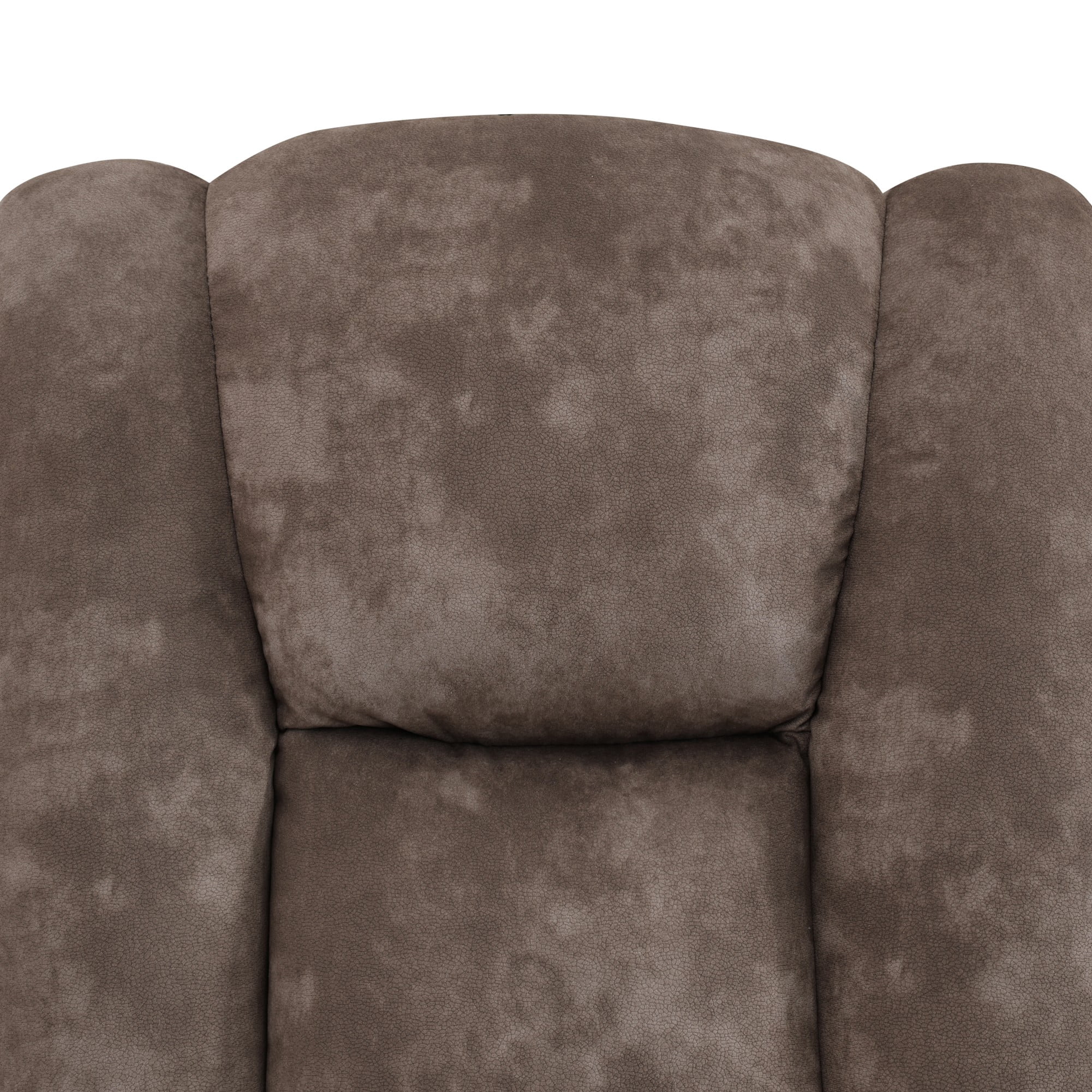 Gewnee 3‑Seater Manual Recliner Sofa, Printed Velvet Upholstery with Flip‑Down Cup Holder, Solid Wood Dual‑Layer Spring, Ergonomic Lumbar Support for Living Room Apartment，Brown