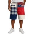 thumbnail image 5 of Iaqnaocc 4th Of July Shorts Men Patriotic American Flag Stars Plaid Mens Shorts Casual Drawstring Loose Fit Lightweight Elastic Waist Beach Shorts for Men With Pockets Royal Blue 2XL, 5 of 6