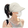 thumbnail image 1 of Sombrero de sol con lazo para mujer - Diseño sin copa, poliéster, protección UV, talla única (56-59 cm), 1 of 5