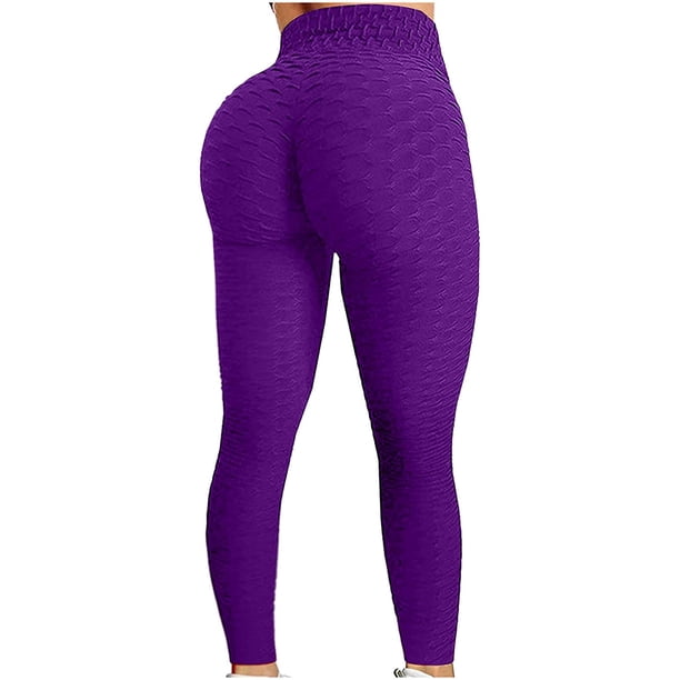 Leggings, Mujer Levantamiento de glúteos Pantalones de yoga Cintura alta Control de barriga Burbuja Levantamiento de cadera Entrenamiento Mallas para correr Adepaton WMZL-864-80