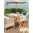 thumbnail image 4 of Outdoor Tablecloth with Umbrella Hole and Zipper, Orange Pumpkin Fall Rectangle Table Cloth 60x120 Inch Waterproof Tablecloth, Thanksgiving Botanical Sunflower Rustic Picnic Table Cover for Patio, 4 of 7