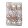 thumbnail image 1 of 12 adornos navideños colgantes, bolas navideñas de 6 cm, para fiestas, aniversarios, Oro, 1 of 9