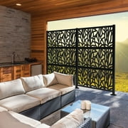 Grid Axcents Decorative Privacy Lattice Panel 2ft. x 4 ft. (Black Willow)