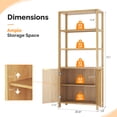thumbnail image 6 of Ktaxon Fluted 6-Tier Bookshelf, 71" Modern Sturdy Bookcase with Storage Cabinet, Oak, 6 of 15