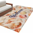 thumbnail image 2 of Welcome Sea Shell Washable Area Rugs 2.7'x5', Ocean Starfish Summer Vintage Low Pile Throw Living Room Rug Non-Slip Sturdy Edge Binding Carpet for Indoor Entryway Bedside Kitchen, 2 of 9