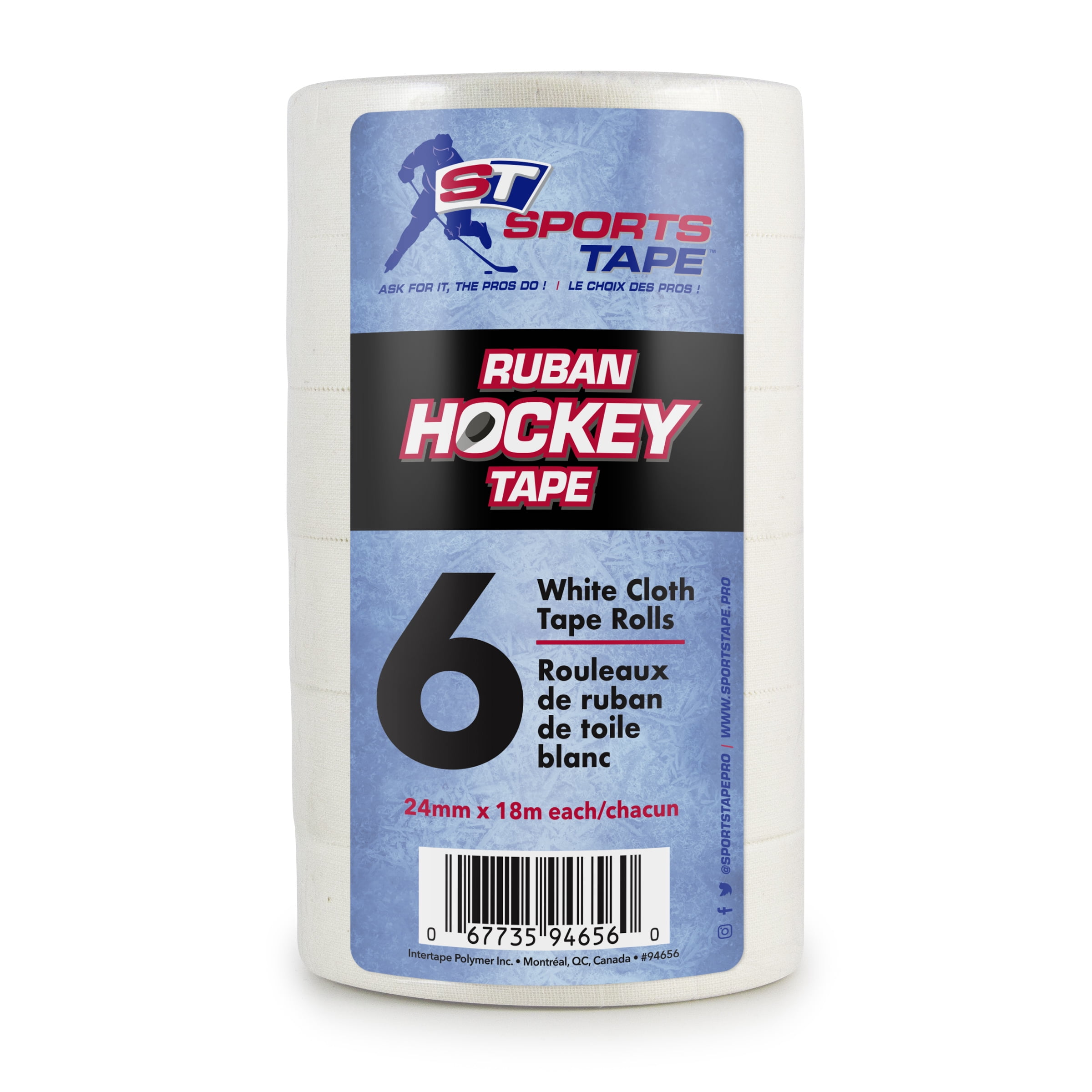 White Hockey Tape Case 36 Rolls Packs 24mm x 25m 