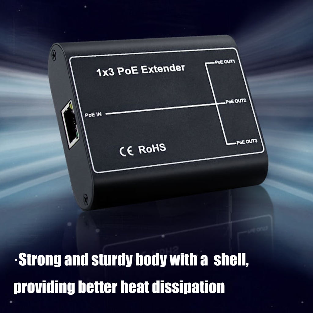 PatungKu Fast Speed 100/1000Mbps POE Networking Repeaters Switches with 3 Output Port Supporting Ethernet Extension up to 100Meters Plugs and Play Installation and LED Indicators