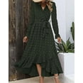 thumbnail image 5 of FreshPretty Womens Boho Cocktail Maxi Dress Fall Fashion V Neck Long Sleeve Swiss Dot Flowy Slit Wedding Guest Dresses, 5 of 6