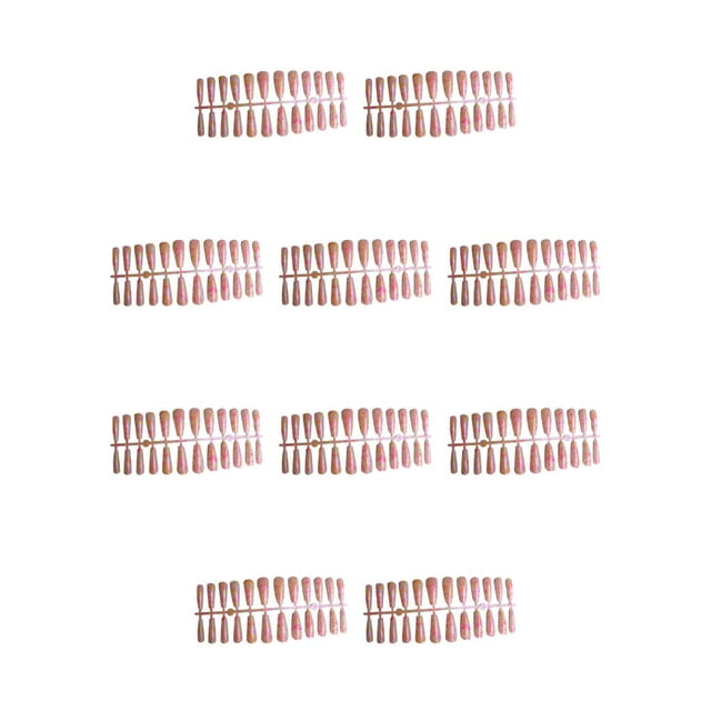 Minnieouse 24 Uds. De uñas postizas en forma de T, prensa extralarga en gradiente, puntas de uñas postizas, decoración para mujer, accesorios de estampado rosa amarillo 10piezas Minnieouse CBP456261