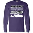thumbnail image 3 of Inktastic Weekends Are for Racing Race Car Silhouette and Racing Flag Long Sleeve T-Shirt, 3 of 5