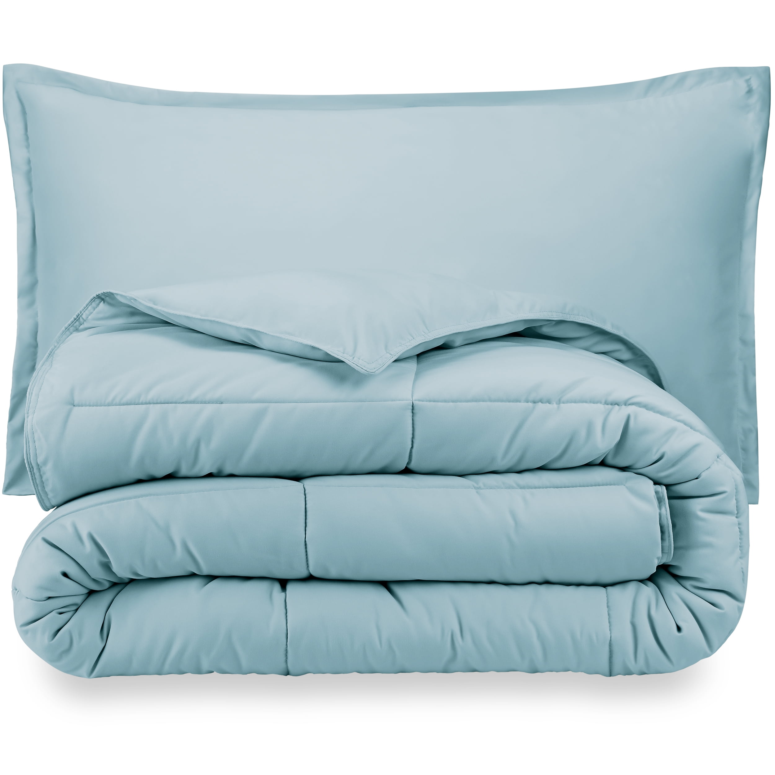 Bare Home Ultra-Soft Goose Down Alternative Comforter Set, Twin/Twin XL, Light Blue