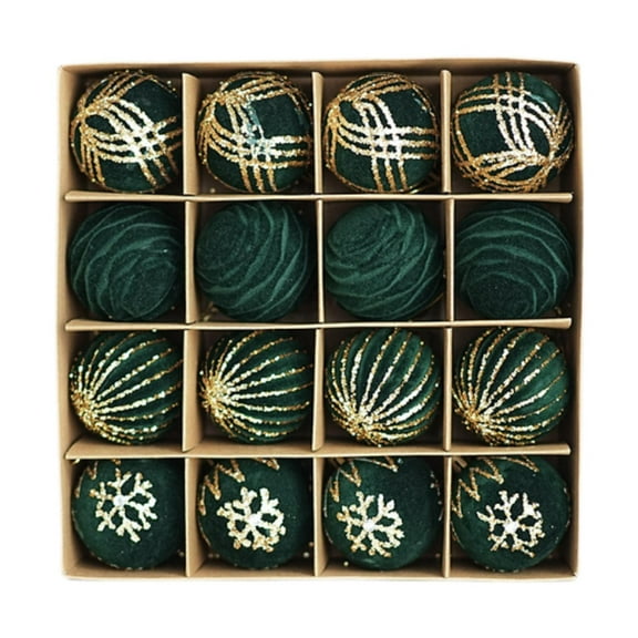 yotijay 16 Pieces Christmas Balls Christmas Tree Decorations DIY Decorations Baubles for dark green