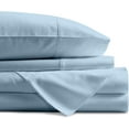 thumbnail image 3 of 4 Piece Luxury Bed Sheet Set, 1 Piece Flat Sheet, 1 Piece Fitted Sheet and 2 Pliiowcases, 100% Egyptian Cotton, 400 Thread Count, 14" Deep Pocket - Twin XXL Size - Light Blue Solid., 3 of 4