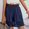 thumbnail image 2 of Shorts Taille Haute en Coton Lin Couleur Unie pour Femmes Polyester Décontracté pour Usage Quotidien, 2 of 6