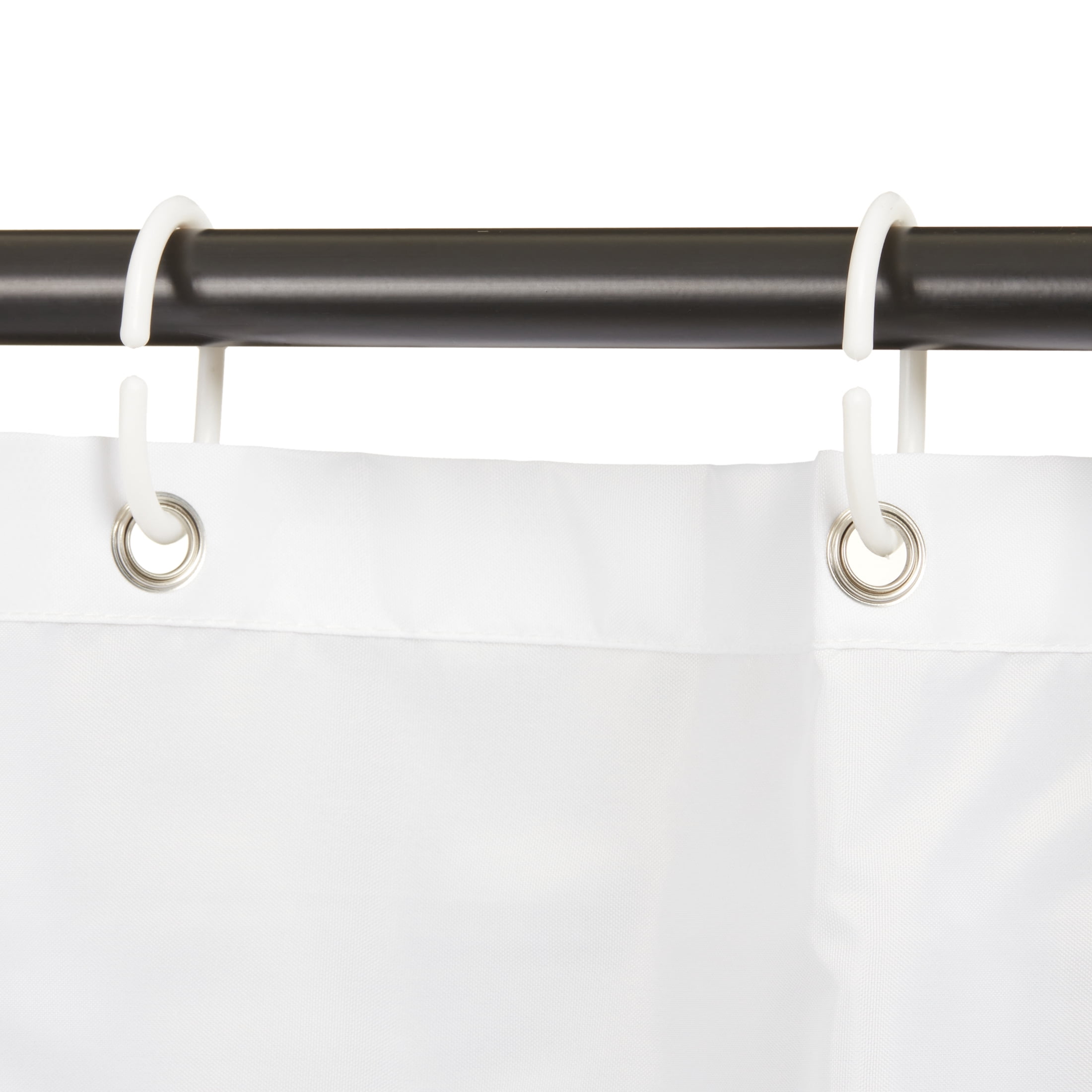 NIUTA Shower Liner, Standard Shower Curtain Liner Fabric 72 x 72 inch Full Size, Hotel Quality, Washable, Waterproof, White Bathroom Curtains with Grommets