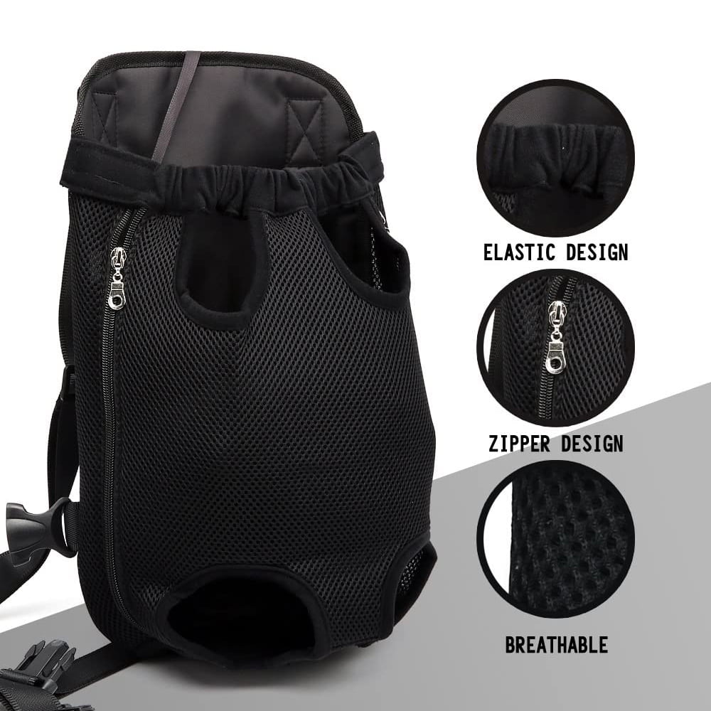 Small Pet Cat Puppy Dog Carrier Front Pack Hiking Backpack Head Legs Out Black 