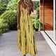 thumbnail image 3 of Vestido Suspendido Vestido largo bohemio con tirantes Vestido con tirantes de playa con estampado de columpio grande (Amarillo S) Ygjytge para Mujer Amarillo T XL, 3 of 6