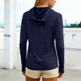 thumbnail image 6 of Women's UPF 50+ Sun Protection Hoodie Shirts Casual Quick-drying Long Sleeve Plus Size Light Tees for Fishing Hiking Going Out Dark Blue S, 6 of 6