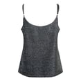 thumbnail image 5 of Glisme Tank Tops For Women Bling Tank Tops For Casual Slim Crop Top Short Sleeve Sleeveless V Neck Solid Color Tank Top Camisole Classic Black Tee, 5 of 5