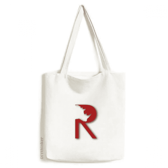Outline Strength Pointed Rhino Tote Canvas Bag Shopping Satchel Casual Handbag