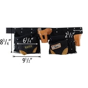 RAVEN 12 Pocket Black Suede Tool Belt | 7 (17.8 cm) & 4.75 (12.1 cm) Pockets | Cut-Resistant Pocket | Heavy-Duty Construction | Adjustable Belt up to 48 (121.9 cm)