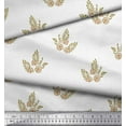 thumbnail image 3 of Soimoi Poly Georgette Fabric Leaves & Floral Block Print Fabric by The Yard 52 Inch Wide, 3 of 3