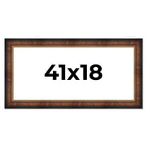 41x18 Frame Brown Walnut Gold Ornate Trim Solid Wood Plein Air Picture Frame | 3 Inch Moulding