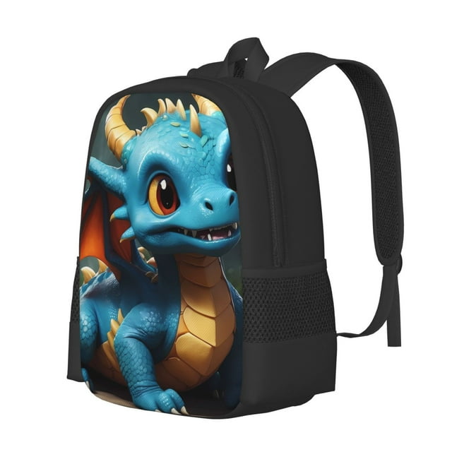 Disketp Adorable Blue Baby Dragon Mochila Minimalista de Gran Capacidad, Mochila de Viaje para Escuela, Trabajo o Uso Diario