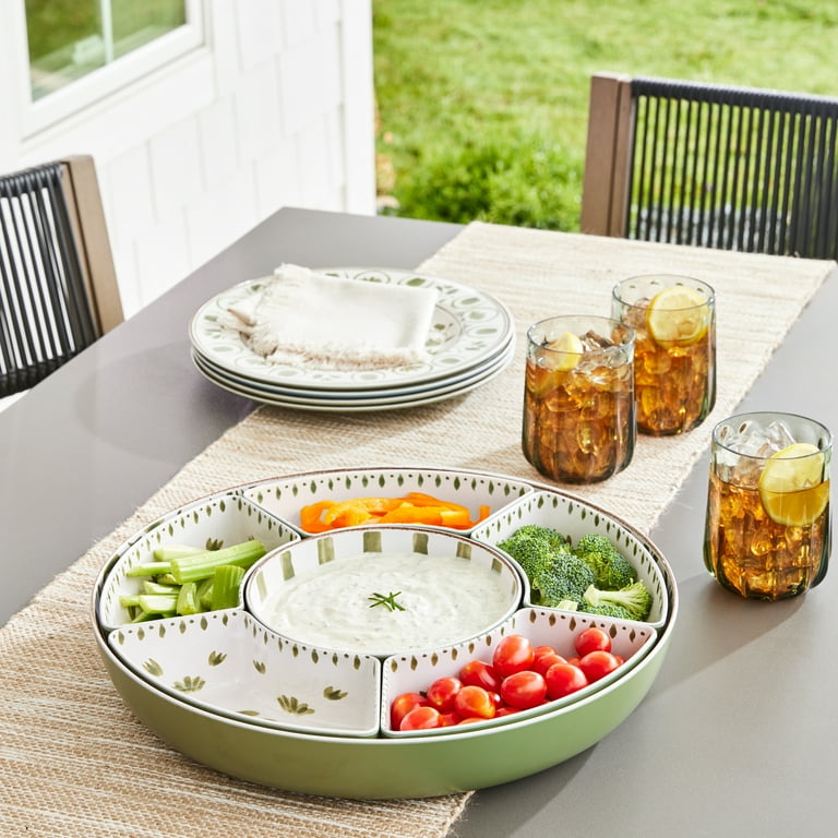 Better Homes & Gardens Green Bamboo Melamine Chip and Dip Tray