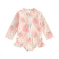thumbnail image 1 of Odeerbi 6M-4Y Traje de Baño de Manga Larga Con Lycra Traje de Baño de Entrenamiento Atlético de Una Pieza Para Niña Traje de Baño Hawaiano Con Cremallera, 1 of 2