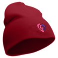thumbnail image 4 of Clef Guitar Pick Embroidered 8 inch Acrylic Short beanie - Red OSFM, 4 of 5